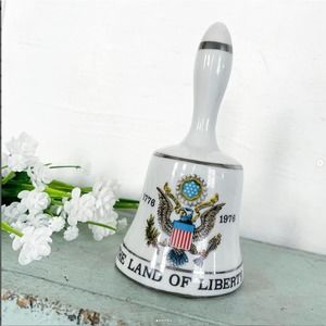 Vintage Porcelain Bicentennial Bell Land of Liberty Lego Fine Quality Japan